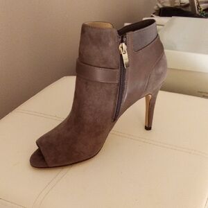 New Elegant grey Peep-Toe Ankle Boots  new original wrapped